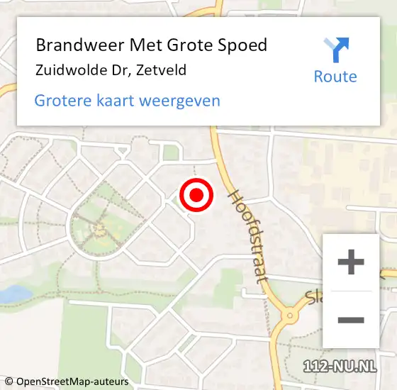 Locatie op kaart van de 112 melding: Brandweer Met Grote Spoed Naar Zuidwolde Dr, Zetveld op 1 januari 2018 03:44