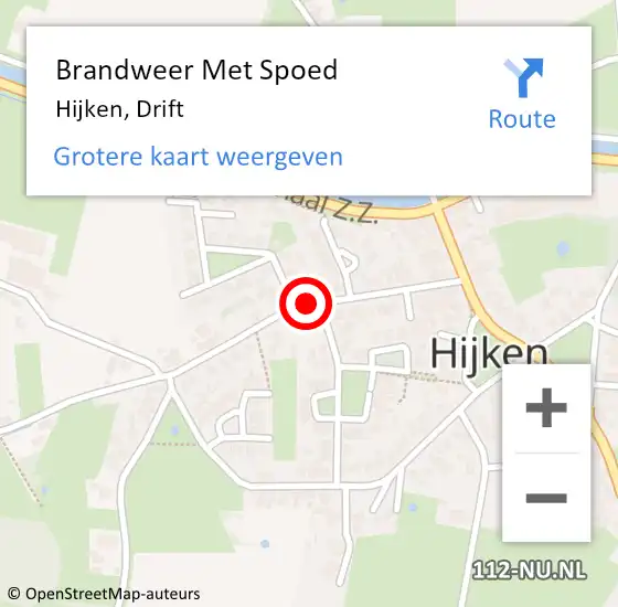 Locatie op kaart van de 112 melding: Brandweer Met Spoed Naar Hijken, Drift op 1 januari 2018 03:46