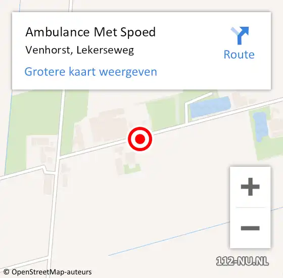 Locatie op kaart van de 112 melding: Ambulance Met Spoed Naar Venhorst, Lekerseweg op 11 februari 2014 17:34