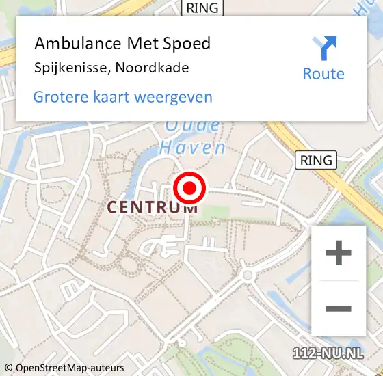 Locatie op kaart van de 112 melding: Ambulance Met Spoed Naar Spijkenisse, Noordkade op 1 januari 2018 04:42