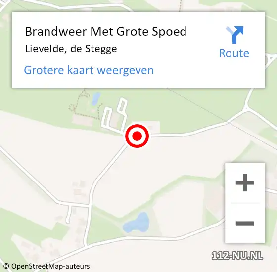 Locatie op kaart van de 112 melding: Brandweer Met Grote Spoed Naar Lievelde, de Stegge op 11 februari 2014 17:42