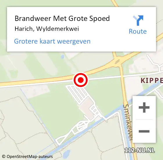 Locatie op kaart van de 112 melding: Brandweer Met Grote Spoed Naar Harich, Wyldemerkwei op 1 januari 2018 05:33