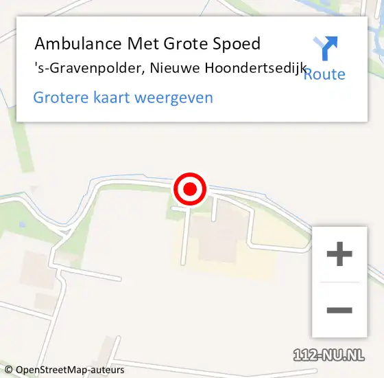 Locatie op kaart van de 112 melding: Ambulance Met Grote Spoed Naar 's-Gravenpolder, Nieuwe Hoondertsedijk op 1 januari 2018 06:07