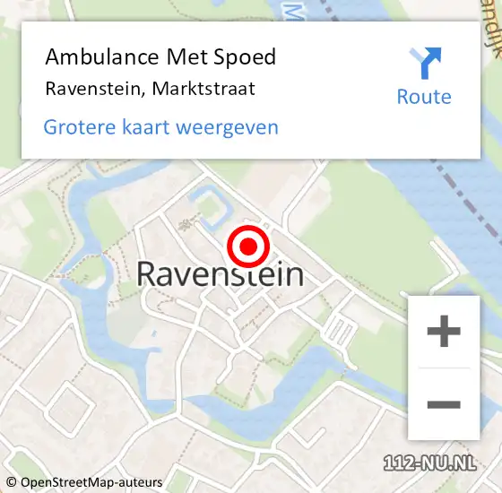 Locatie op kaart van de 112 melding: Ambulance Met Spoed Naar Ravenstein, Marktstraat op 1 januari 2018 06:55