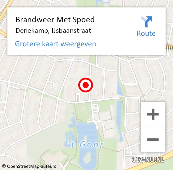 Locatie op kaart van de 112 melding: Brandweer Met Spoed Naar Denekamp, IJsbaanstraat op 1 januari 2018 08:20