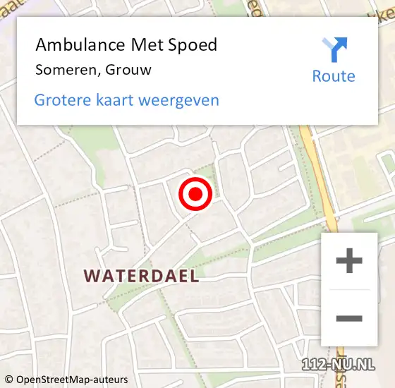 Locatie op kaart van de 112 melding: Ambulance Met Spoed Naar Someren, Grouw op 1 januari 2018 08:46