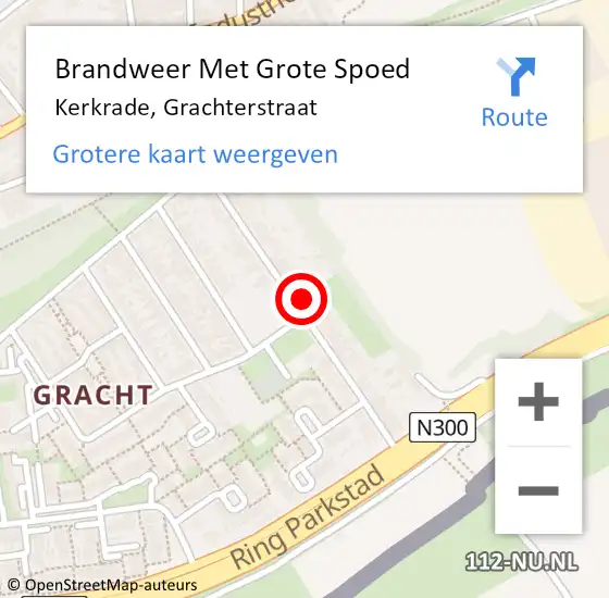 Locatie op kaart van de 112 melding: Brandweer Met Grote Spoed Naar Kerkrade, Grachterstraat op 1 januari 2018 08:58