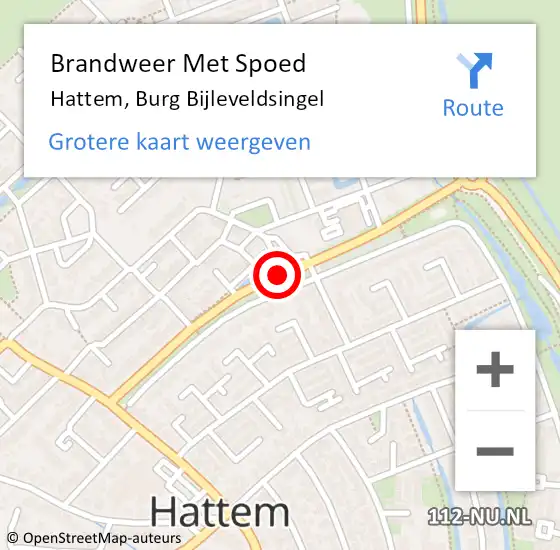 Locatie op kaart van de 112 melding: Brandweer Met Spoed Naar Hattem, Burg Bijleveldsingel op 1 januari 2018 09:04