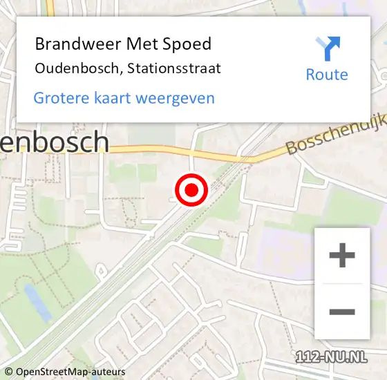 Locatie op kaart van de 112 melding: Brandweer Met Spoed Naar Oudenbosch, Stationsstraat op 11 februari 2014 18:05