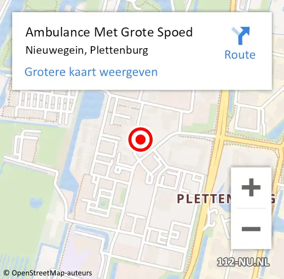 Locatie op kaart van de 112 melding: Ambulance Met Grote Spoed Naar Nieuwegein, Plettenburg op 1 januari 2018 09:37