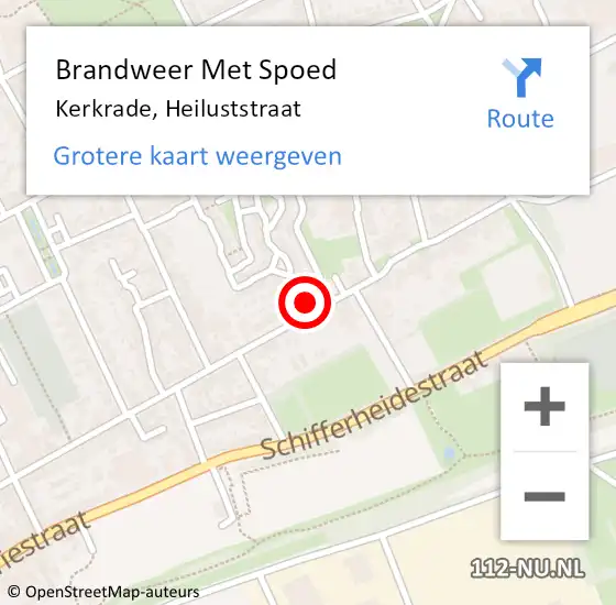 Locatie op kaart van de 112 melding: Brandweer Met Spoed Naar Kerkrade, Heiluststraat op 1 januari 2018 10:22