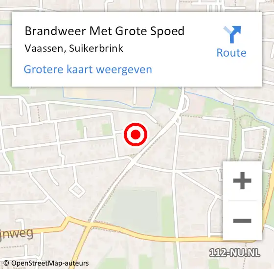 Locatie op kaart van de 112 melding: Brandweer Met Grote Spoed Naar Vaassen, Suikerbrink op 1 januari 2018 11:19