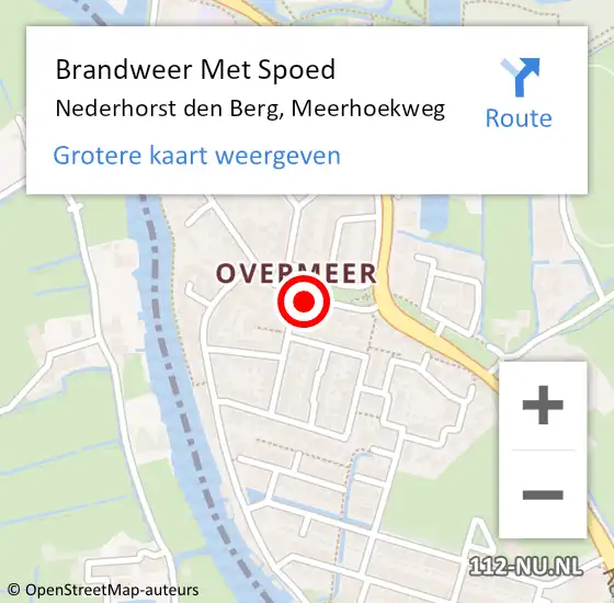 Locatie op kaart van de 112 melding: Brandweer Met Spoed Naar Nederhorst den Berg, Meerhoekweg op 1 januari 2018 13:12