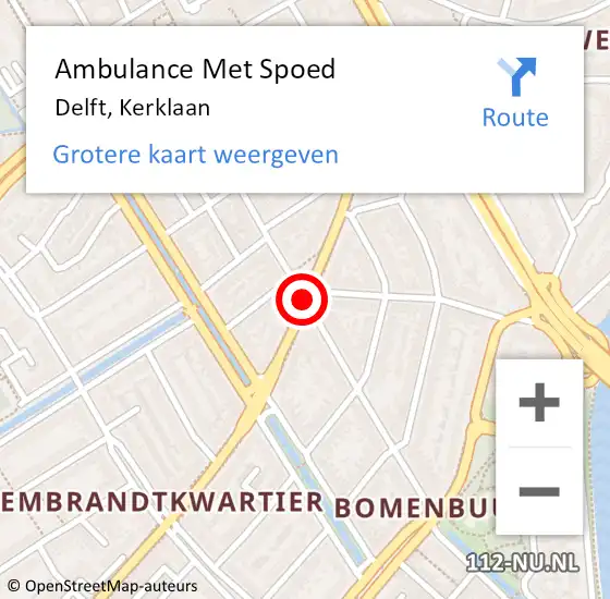 Locatie op kaart van de 112 melding: Ambulance Met Spoed Naar Rijswijk, Kerklaan op 1 januari 2018 13:24