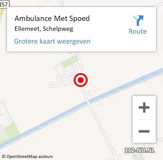 Locatie op kaart van de 112 melding: Ambulance Met Spoed Naar Ellemeet, Schelpweg op 1 januari 2018 13:32