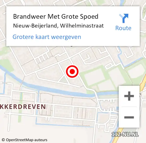 Locatie op kaart van de 112 melding: Brandweer Met Grote Spoed Naar Nieuw-Beijerland, Wilhelminastraat op 1 januari 2018 14:06