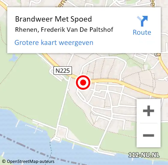 Locatie op kaart van de 112 melding: Brandweer Met Spoed Naar Rhenen, Frederik Van De Paltshof op 1 januari 2018 14:23