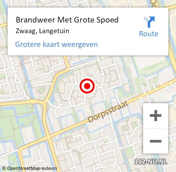 Locatie op kaart van de 112 melding: Brandweer Met Grote Spoed Naar Zwaag, Langetuin op 1 januari 2018 14:32