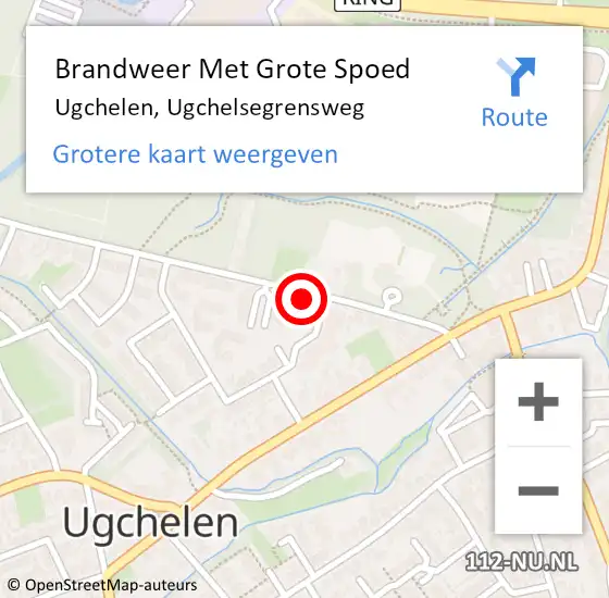 Locatie op kaart van de 112 melding: Brandweer Met Grote Spoed Naar Ugchelen, Ugchelsegrensweg op 1 januari 2018 14:33