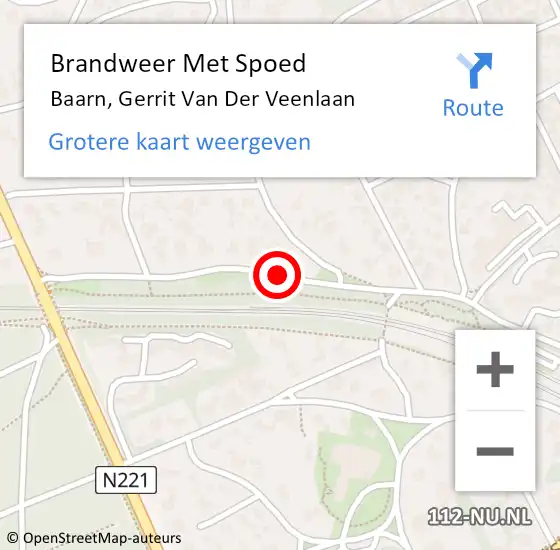 Locatie op kaart van de 112 melding: Brandweer Met Spoed Naar Baarn, Gerrit Van Der Veenlaan op 1 januari 2018 15:03