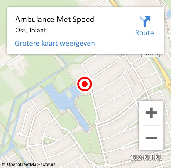 Locatie op kaart van de 112 melding: Ambulance Met Spoed Naar Oss, Inlaat op 1 januari 2018 15:05