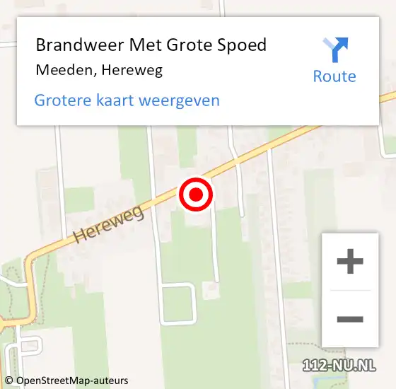 Locatie op kaart van de 112 melding: Brandweer Met Grote Spoed Naar Meeden, Hereweg op 1 januari 2018 15:47