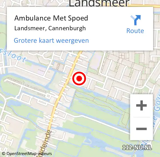 Locatie op kaart van de 112 melding: Ambulance Met Spoed Naar Landsmeer, Cannenburgh op 1 januari 2018 16:54