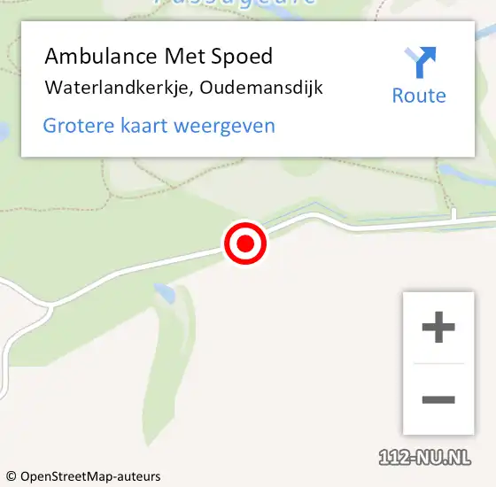 Locatie op kaart van de 112 melding: Ambulance Met Spoed Naar IJzendijke, Oudemansdijk op 1 januari 2018 17:11