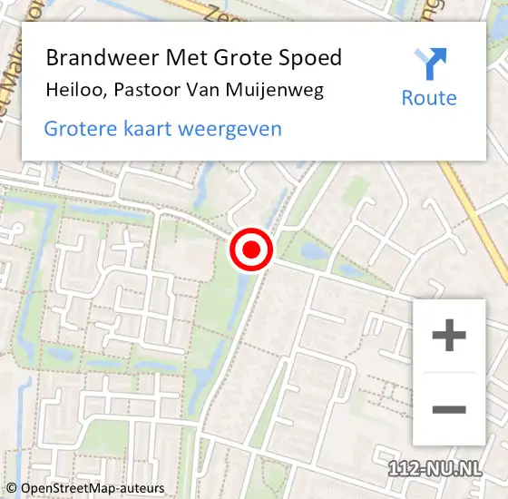 Locatie op kaart van de 112 melding: Brandweer Met Grote Spoed Naar Heiloo, Pastoor Van Muijenweg op 1 januari 2018 17:31