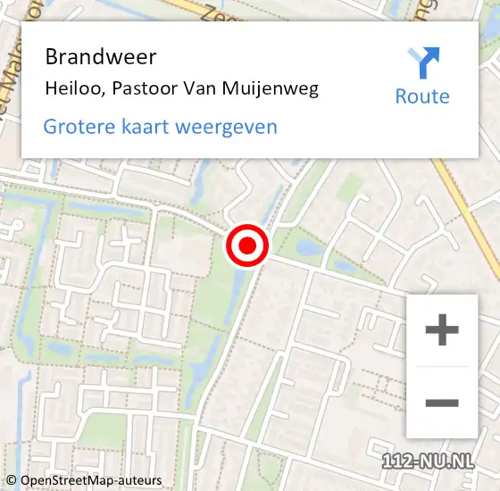 Locatie op kaart van de 112 melding: Brandweer Heiloo, Pastoor Van Muijenweg op 1 januari 2018 17:33