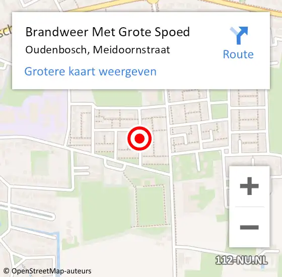 Locatie op kaart van de 112 melding: Brandweer Met Grote Spoed Naar Oudenbosch, Meidoornstraat op 1 januari 2018 17:43