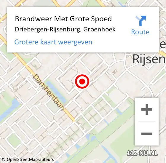 Locatie op kaart van de 112 melding: Brandweer Met Grote Spoed Naar Driebergen-Rijsenburg, Groenhoek op 1 januari 2018 17:46