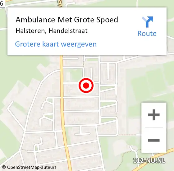 Locatie op kaart van de 112 melding: Ambulance Met Grote Spoed Naar Halsteren, Handelstraat op 1 januari 2018 19:46