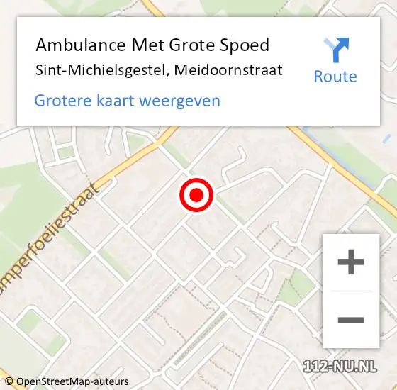 Locatie op kaart van de 112 melding: Ambulance Met Grote Spoed Naar Sint-Michielsgestel, Meidoornstraat op 1 januari 2018 19:46