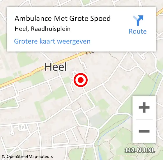 Locatie op kaart van de 112 melding: Ambulance Met Grote Spoed Naar Heel, Raadhuisplein op 1 januari 2018 19:47