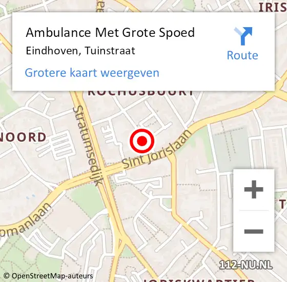 Locatie op kaart van de 112 melding: Ambulance Met Grote Spoed Naar Eindhoven, Tuinstraat op 1 januari 2018 20:08