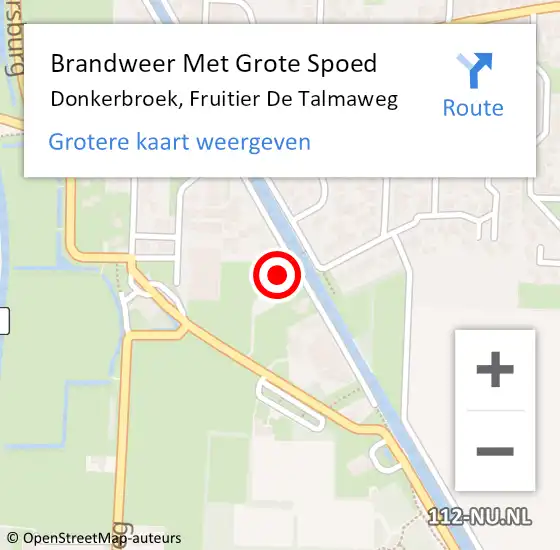 Locatie op kaart van de 112 melding: Brandweer Met Grote Spoed Naar Donkerbroek, Fruitier De Talmaweg op 1 januari 2018 20:17