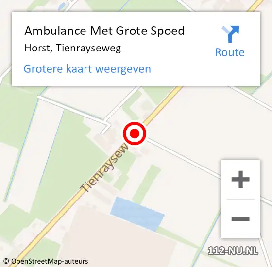 Locatie op kaart van de 112 melding: Ambulance Met Grote Spoed Naar Horst, Tienrayseweg op 1 januari 2018 20:23