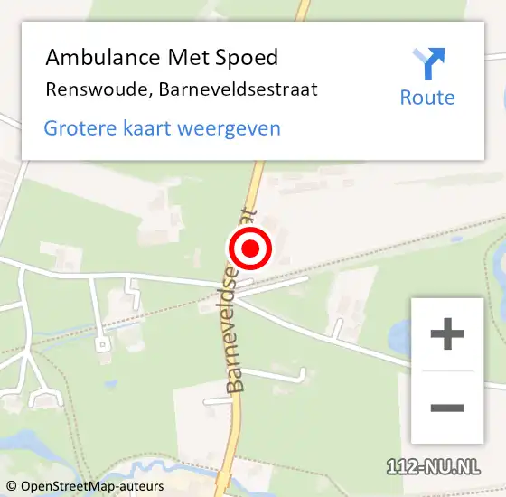 Locatie op kaart van de 112 melding: Ambulance Met Spoed Naar Renswoude, Barneveldsestraat op 1 januari 2018 22:14