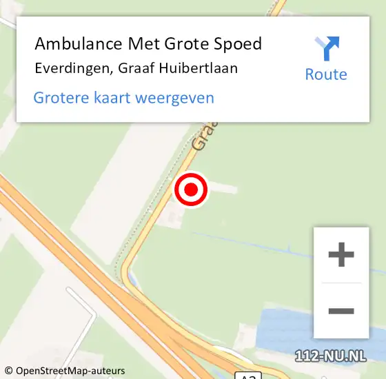 Locatie op kaart van de 112 melding: Ambulance Met Grote Spoed Naar Everdingen, Graaf Huibertlaan op 1 januari 2018 22:40