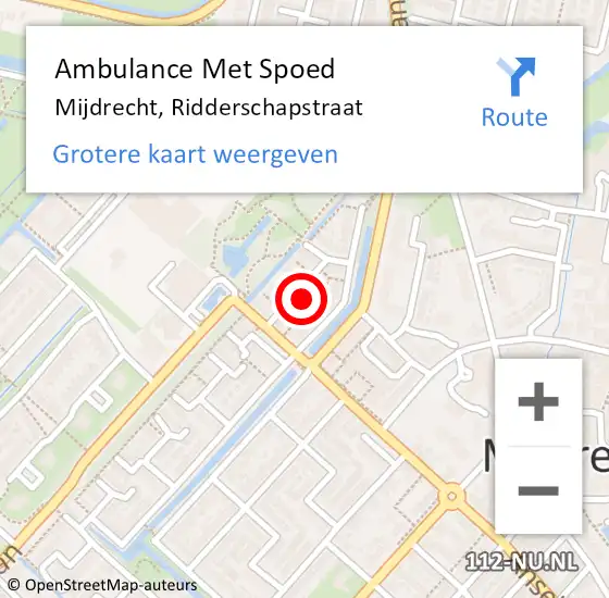Locatie op kaart van de 112 melding: Ambulance Met Spoed Naar Mijdrecht, Ridderschapstraat op 2 januari 2018 02:05