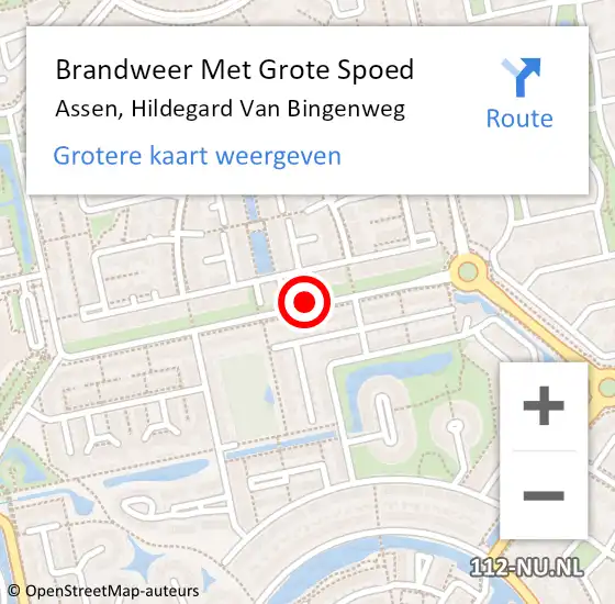 Locatie op kaart van de 112 melding: Brandweer Met Grote Spoed Naar Assen, Hildegard Van Bingenweg op 2 januari 2018 03:16