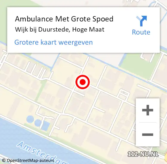 Locatie op kaart van de 112 melding: Ambulance Met Grote Spoed Naar Wijk bij Duurstede, Hoge Maat op 2 januari 2018 06:18