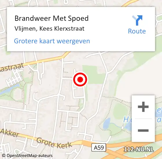 Locatie op kaart van de 112 melding: Brandweer Met Spoed Naar Vlijmen, Kees Klerxstraat op 2 januari 2018 07:14