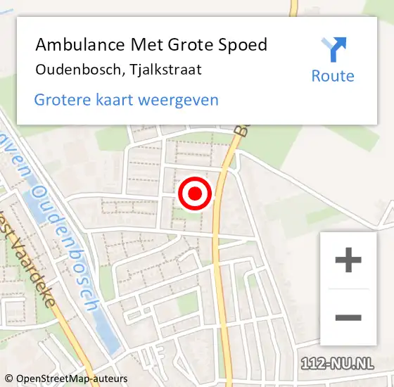 Locatie op kaart van de 112 melding: Ambulance Met Grote Spoed Naar Oudenbosch, Tjalkstraat op 2 januari 2018 07:31