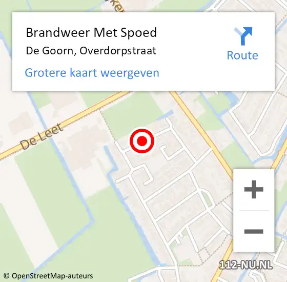 Locatie op kaart van de 112 melding: Brandweer Met Spoed Naar De Goorn, Overdorpstraat op 2 januari 2018 08:27