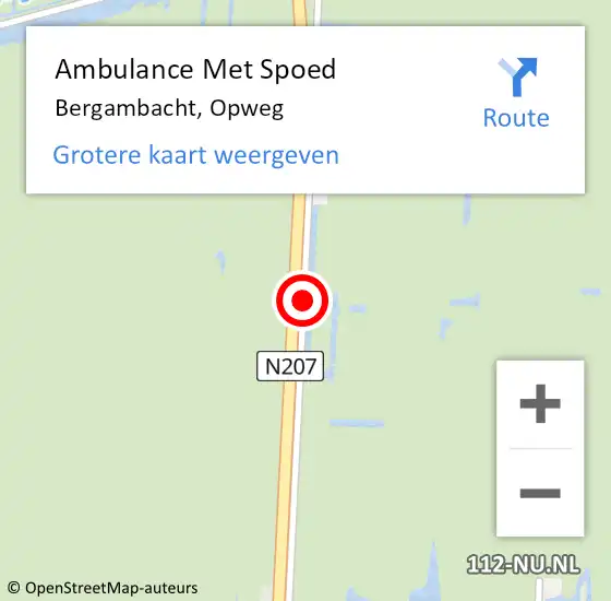 Locatie op kaart van de 112 melding: Ambulance Met Spoed Naar Bergambacht, Opweg op 2 januari 2018 09:15