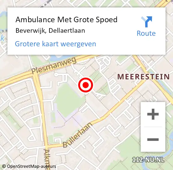 Locatie op kaart van de 112 melding: Ambulance Met Grote Spoed Naar Beverwijk, Dellaertlaan op 2 januari 2018 10:12