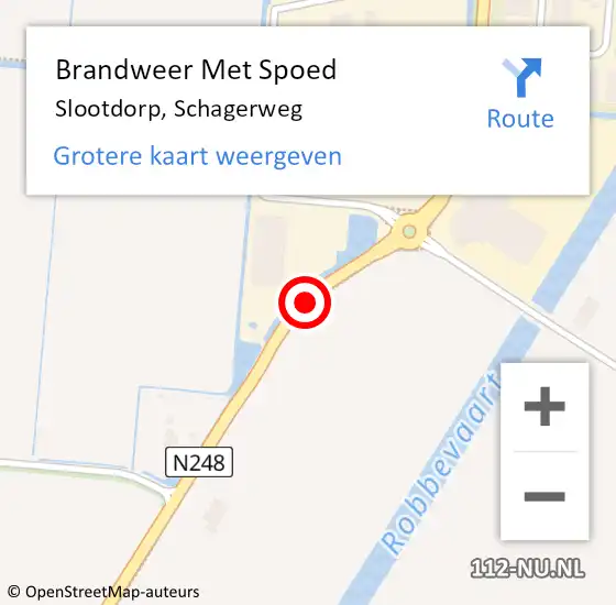 Locatie op kaart van de 112 melding: Brandweer Met Spoed Naar Slootdorp, Schagerweg op 2 januari 2018 10:21