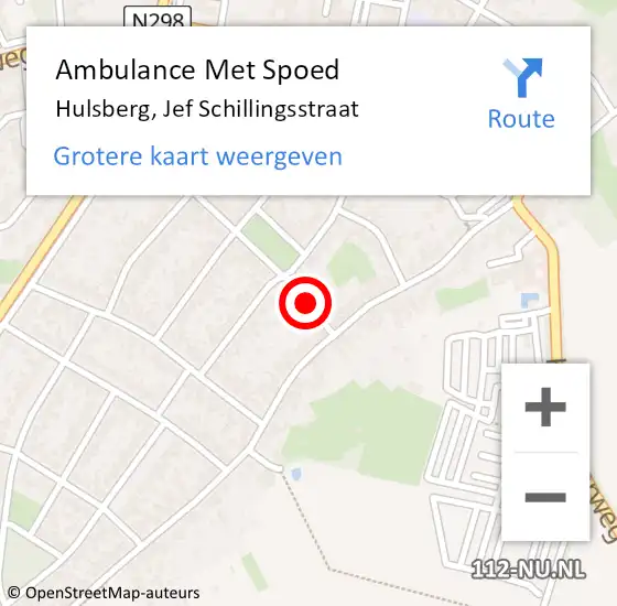 Locatie op kaart van de 112 melding: Ambulance Met Spoed Naar Hulsberg, Jef Schillingsstraat op 22 september 2013 07:39